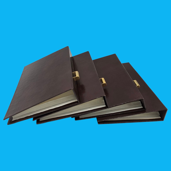 Mid Century Photo Album Set for 3x5 Photos (Embossed Spines with Gold Handles) - Picture 10 of 15